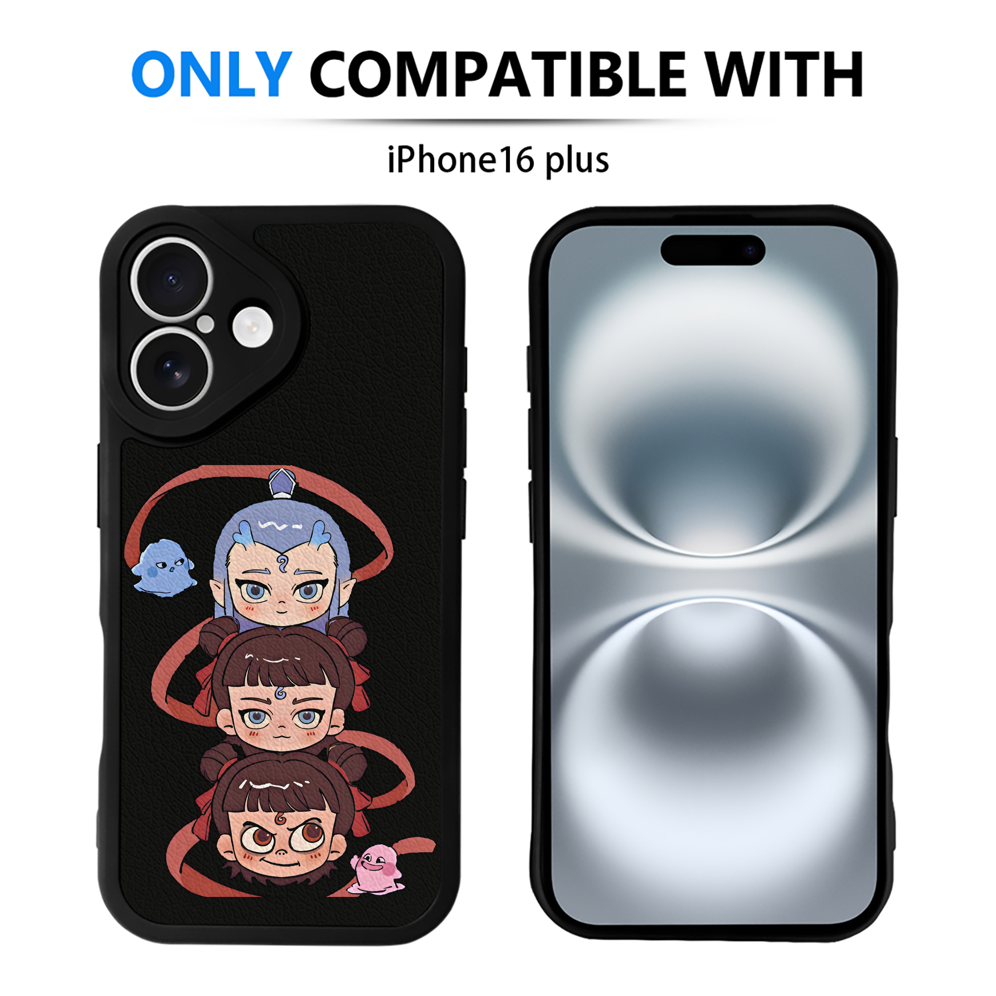 （画像用） Ne Zha 2 ナタ 魔童の大暴れ 【iPhone 16シリーズ対応】シリコンスマホケース（レザー調） 材質：シリコン